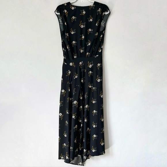 NEW Veronica Beard Wixson Silk Blend Floral Midi Dress Asymmetrical Hem - Picture 7 of 12